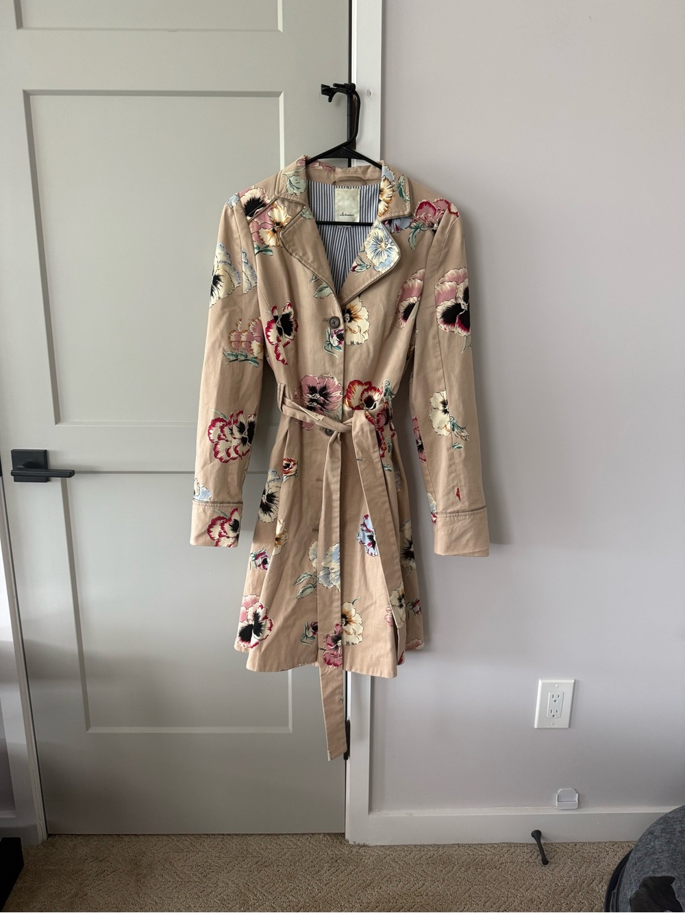 elevenses Beige Floral Trench Coat